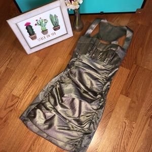 💖 Gold Strappy Back Mini Dress 💖